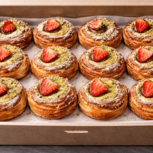 Pistachio & Strawberry Danish Tray
